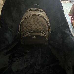 Coach Signature Black and Gray Backpack